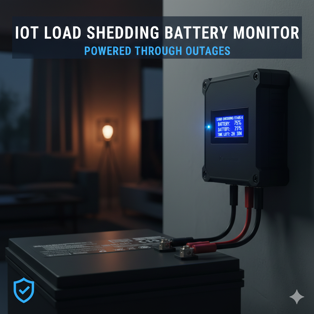 IoT battery monitor device installed on inverter system